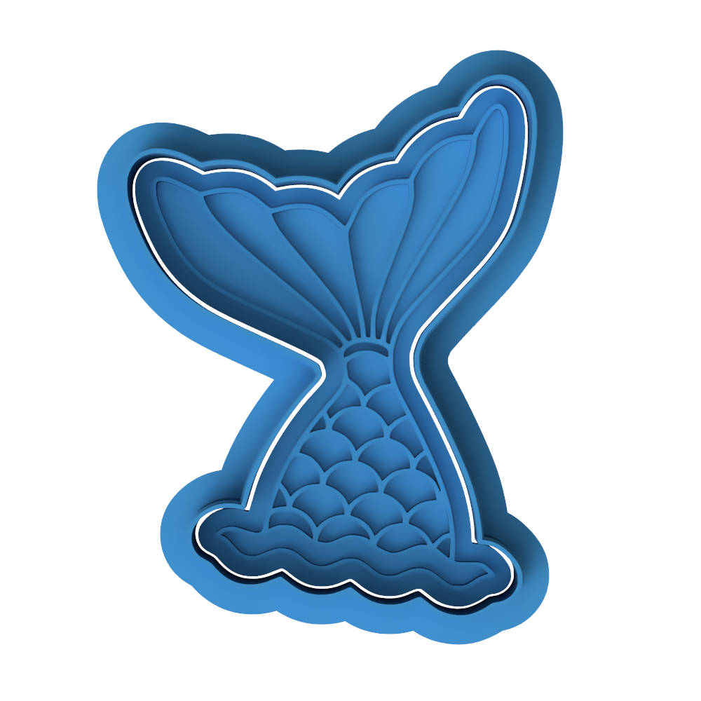 Mermaid Tail Cookie Cutter and Embosser Stamp | Under the Sea Theme, Ocean Party