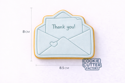 Thank You Letter Envelope Cookie Cutter and Embosser Set