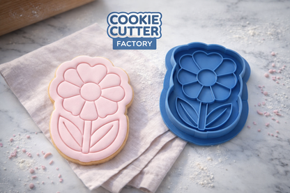 Primrose Flower Cookie Cutter and Embosser Stamp | Round Petal Daisy, Spring Garden, Mother's Day