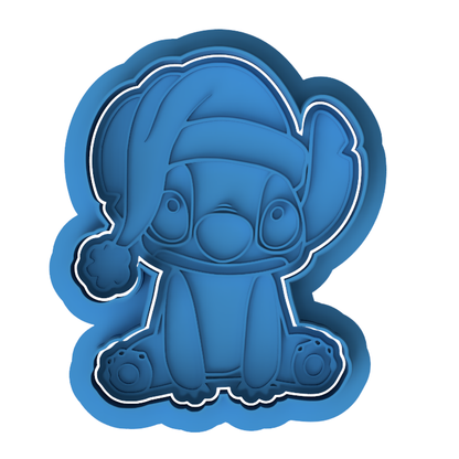Christmas Stitch Cookie Cutter and Embosser Set | Santa Stitch Cookie Stamp | Disney Holiday Baking | Lilo and Stitch Cookie