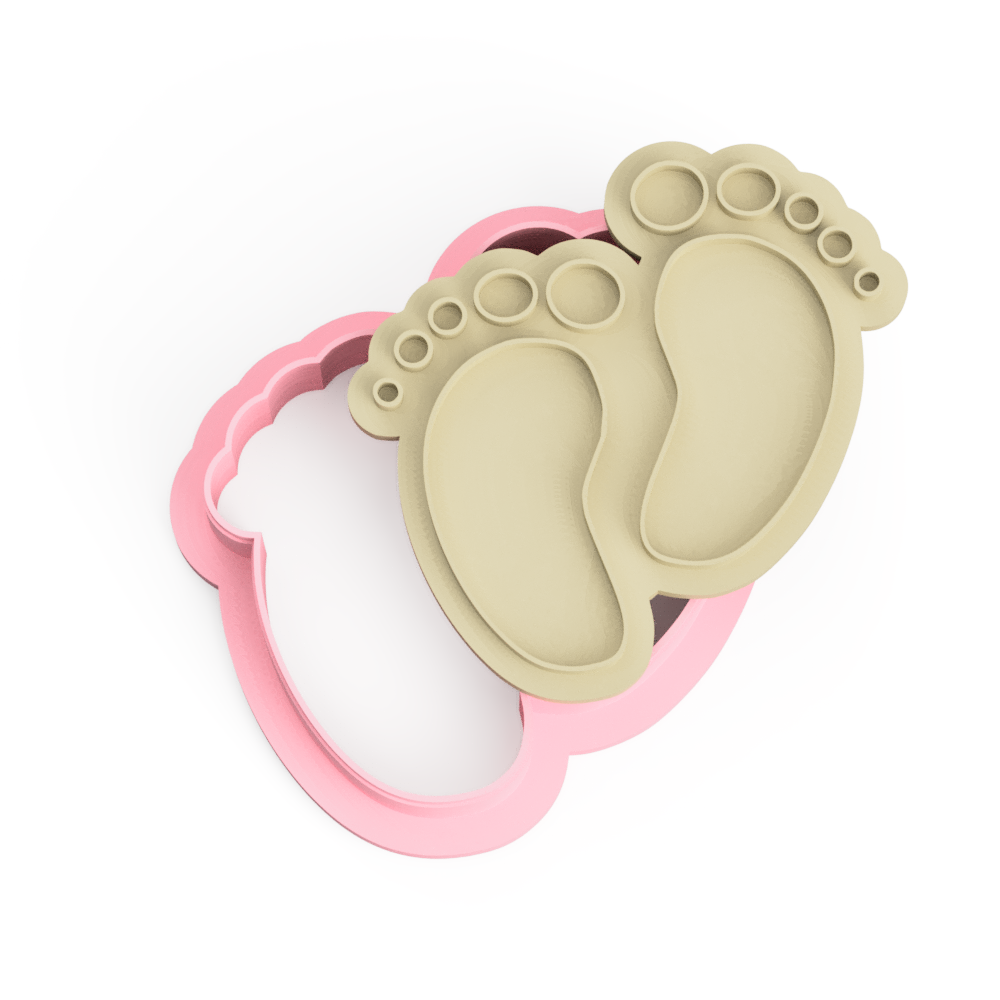 Baby Footprints Cookie Cutter and Stamp Embosser