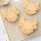 Highland Cow Cookie Cutter and Embosser Set – Scottish Heifer Farm Theme Baking Too