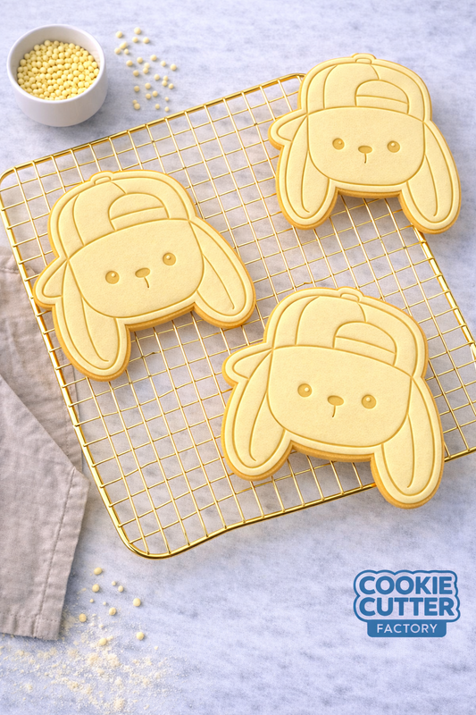 Easter Bunny wearing Baseball Cap Cookie Cutter and Embosser Set – Easter Collection