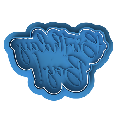 Birthday Boy Script Cookie Cutter and Embosser Set – Kids Birthday Baking Stamp