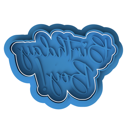 Birthday Boy Script Cookie Cutter and Embosser Set – Kids Birthday Baking Stamp