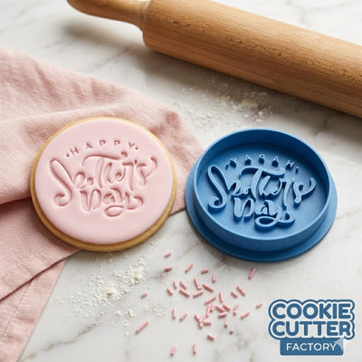 Happy Mother's Day Artistic Script Round Cutter and Embosser Set