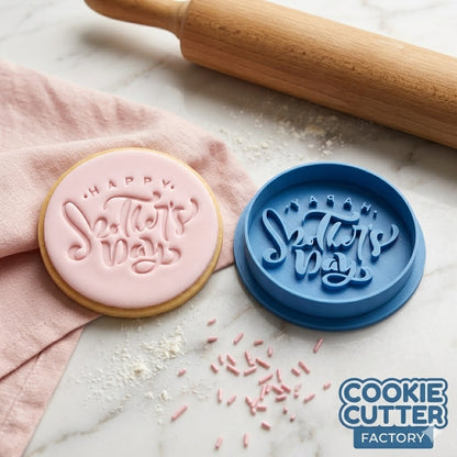 Happy Mother's Day Artistic Script Round Cutter and Embosser Set
