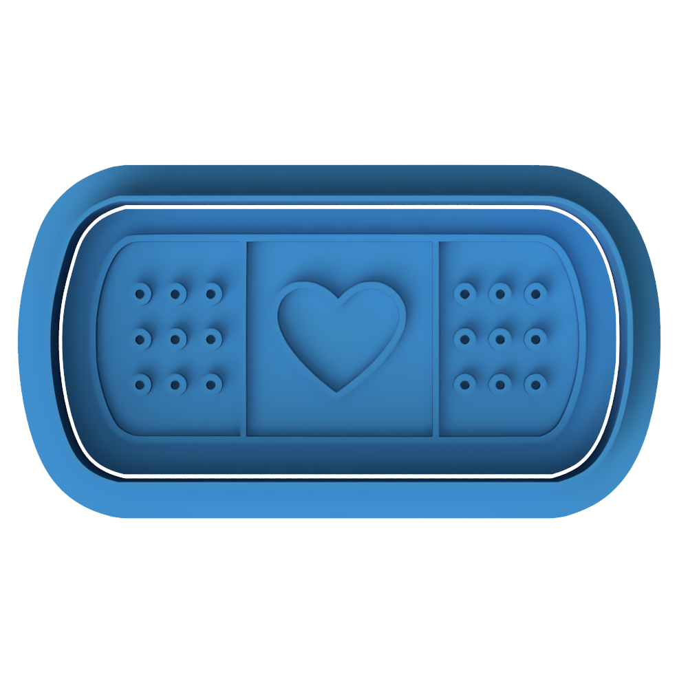 Cute Band-Aid Cookie Cutter and Embosser Set | Heart Plaster Get Well Soon Cookie