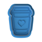 Coffee Cup with Heart Cookie Cutter & Embosser – Barista Latte Love Biscuit Stamp
