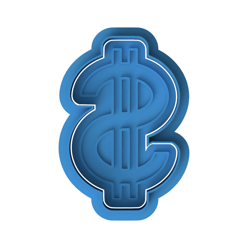 Dollar Sign Cookie Cutter and Embosser Set | Money Cash Rich Party Baking