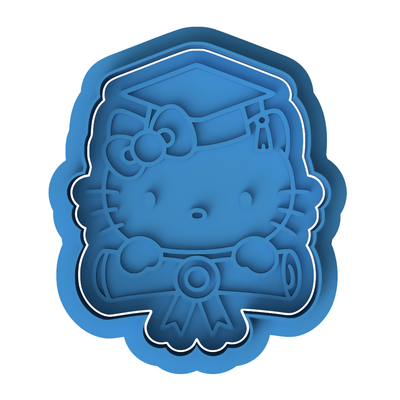 Hello Kitty Graduation Cookie Cutter and Embosser Stamp Set | Sanrio, Grad Cap, Cute