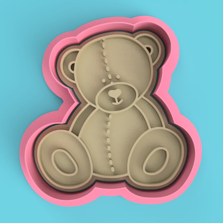 Teddy Bear V3 Cookie Cutter & Embosser Stamp  baby shower