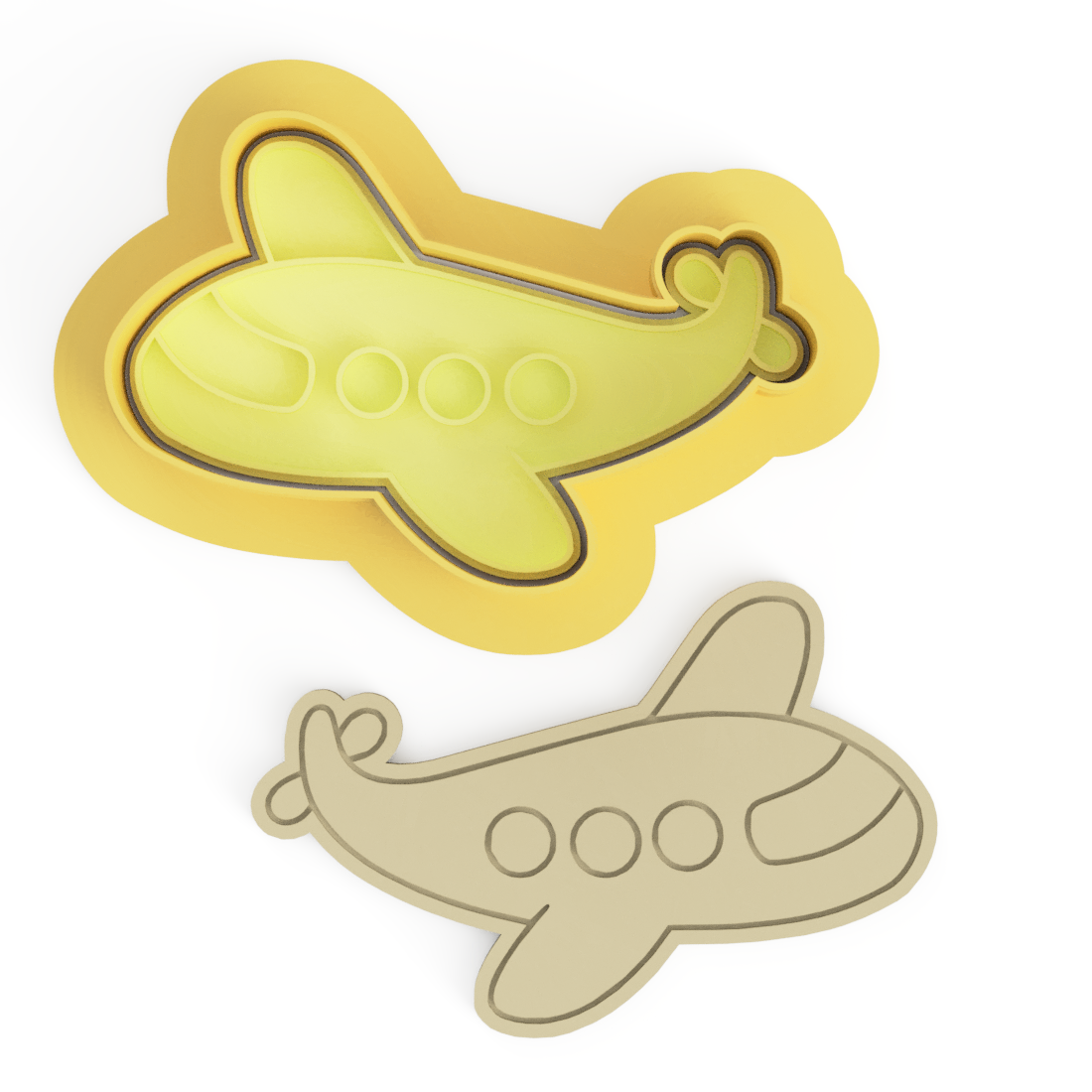 AIRPLANE V2 Cookie Cutter & Embosser Stamps Set Transportation