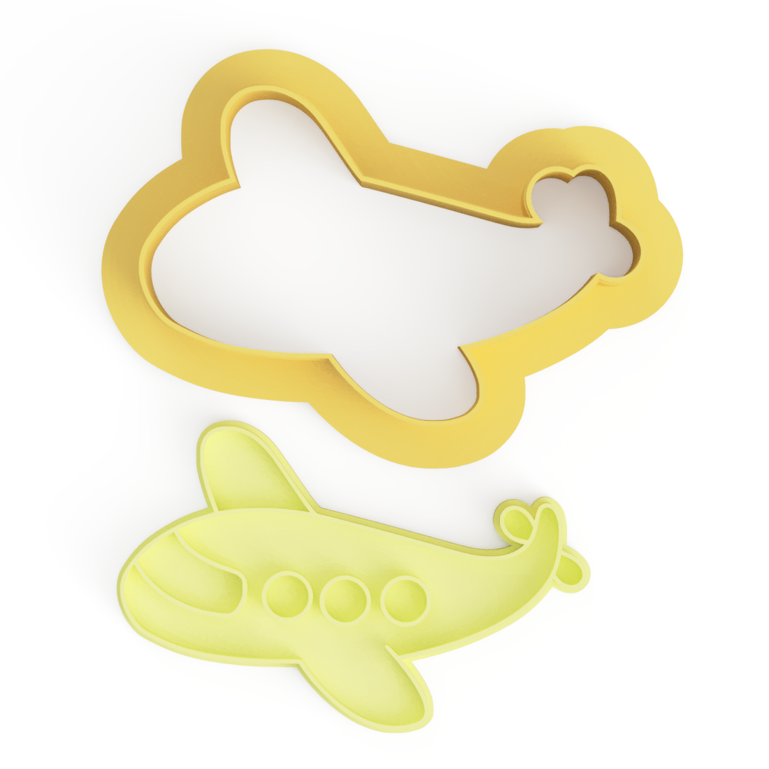 AIRPLANE V2 Cookie Cutter & Embosser Stamps Set Transportation