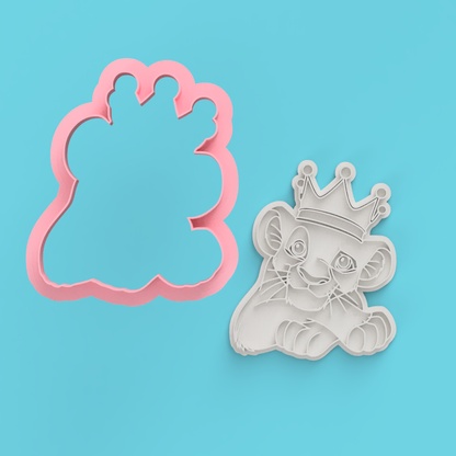 Lion Cub Crown Cookie Cutter & Embosser Stamps Set Kids TV Movie Gaming