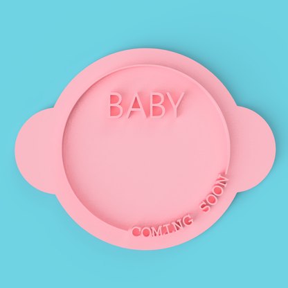 Baby Coming Soon Stamp Cookie Cutter Wavy Circle