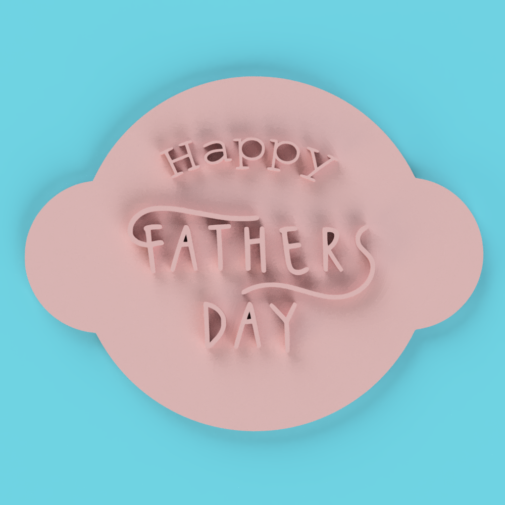 Happy Fathers Day Stamp Cookie Cutter Wavy Circle V1