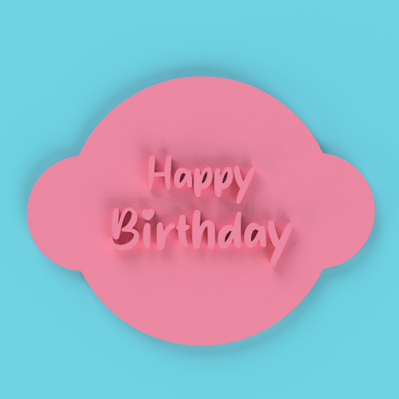 Happy Birthday Stamp Cookie Cutter Wavy Circle