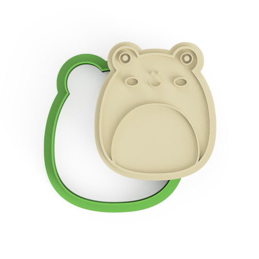 Frog Squishmallow Cookie Cutter and Stamp Embosser