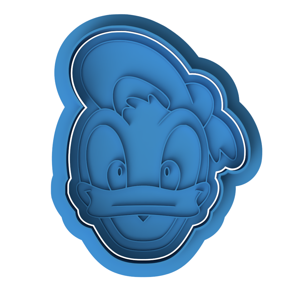 Donald Duck Face Cookie Cutter and Embosser Stamp Set | Classic Cartoon, Sailor Duck