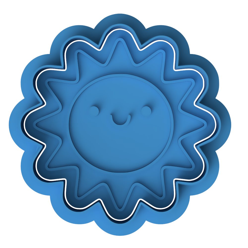 Cute Smiling Sun Cookie Cutter and Embosser Stamp Set | Sunshine, Summer, Kawaii