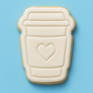 Coffee Cup with Heart Cookie Cutter & Embosser – Barista Latte Love Biscuit Stamp