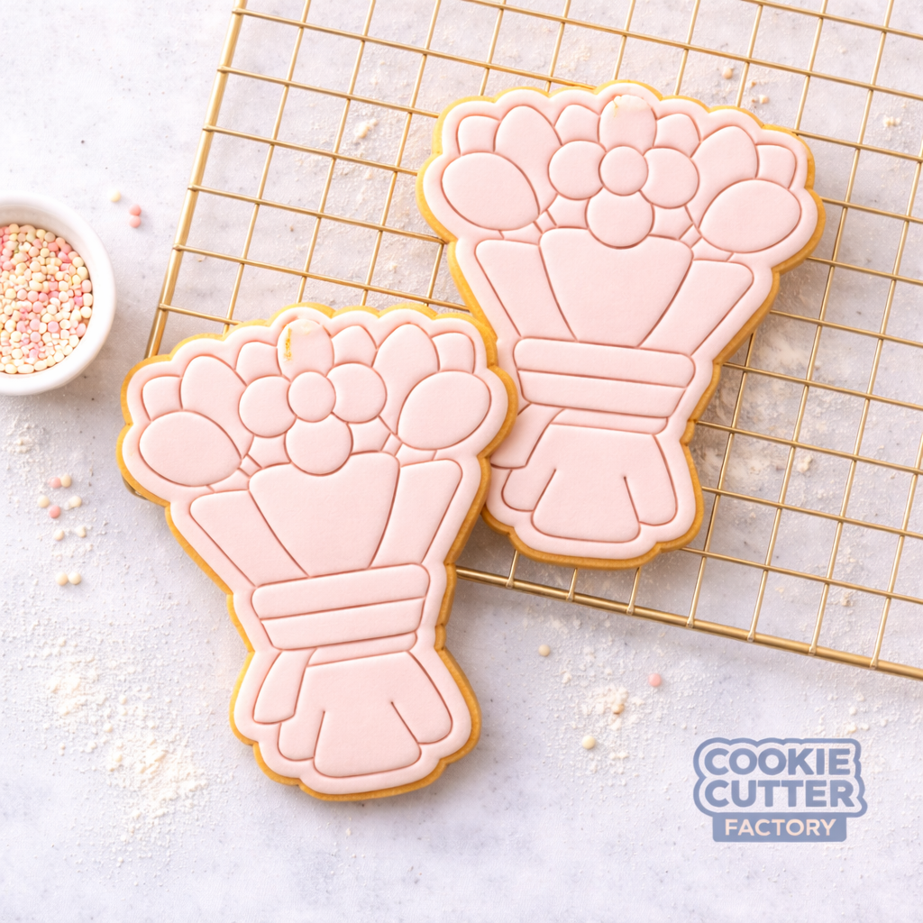 Flower Bouquet Mother's Day Cookie Cutter and Embosser Set