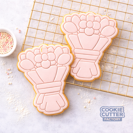 Flower Bouquet Mother's Day Cookie Cutter and Embosser Set