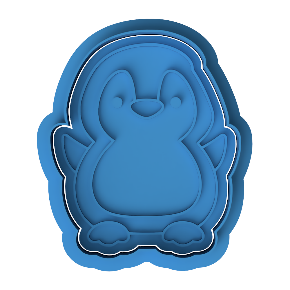 Cute Penguin Cookie Cutter and Embosser Stamp Set | Winter, Christmas, Kawaii