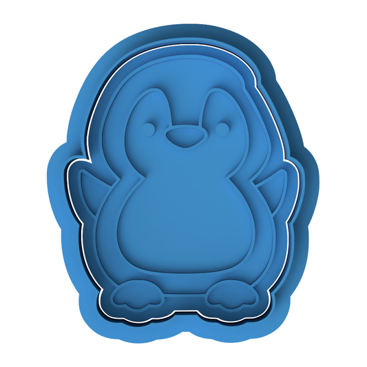 Cute Penguin Cookie Cutter and Embosser Stamp Set | Winter, Christmas, Kawaii