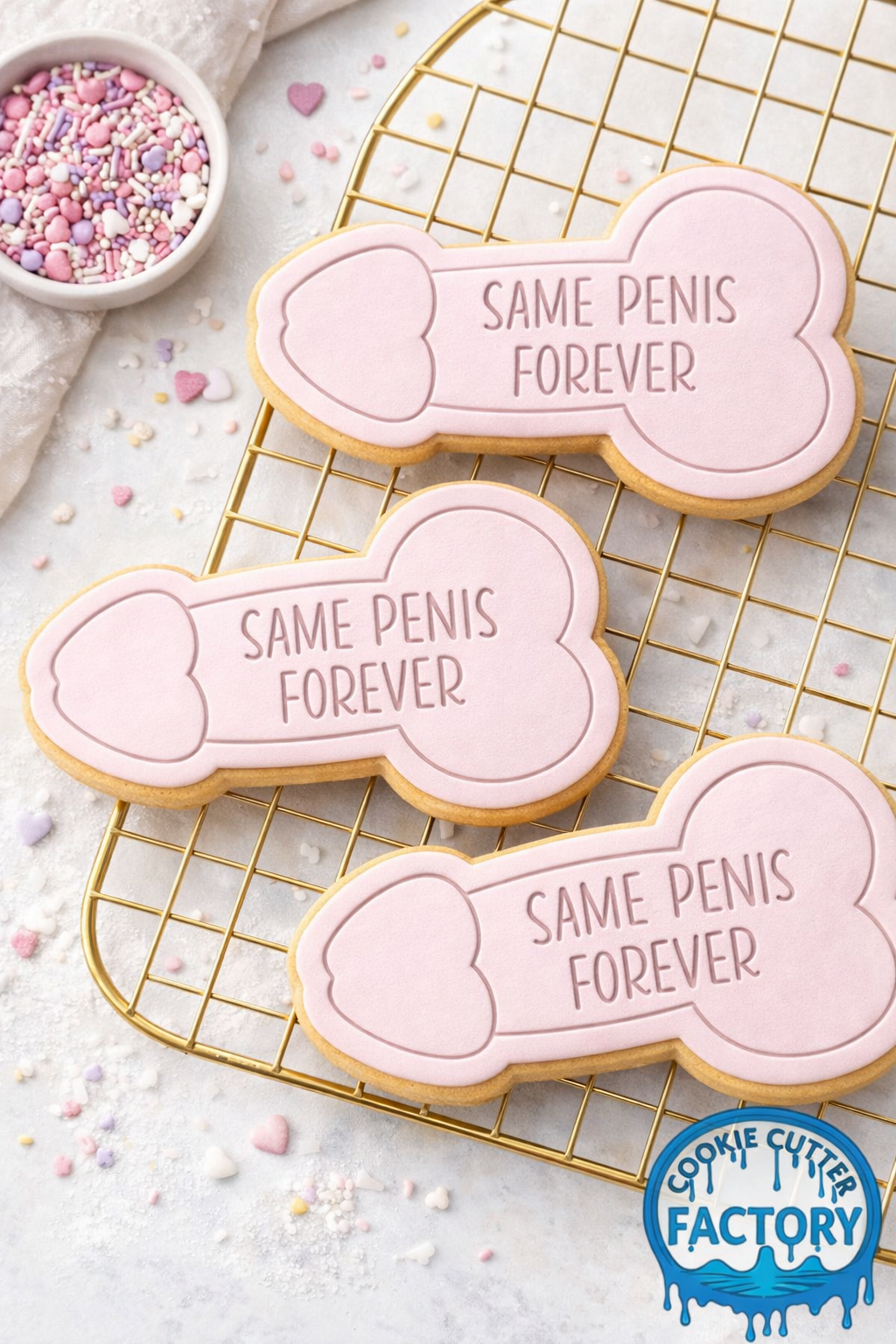 Same Penis Forever Funny Penis Cookie Cutter Set – Bachelorette & Adult Party Baking Tool