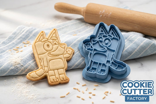 Bluey Cookie Cutter & Embosser Kids TV Theme Biscuit Stamp
