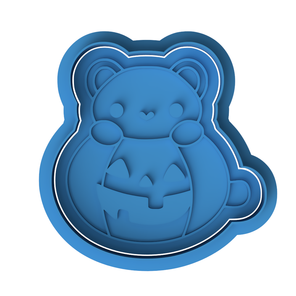 Cat with Pumpkin Cookie Cutter & Embosser Halloween Biscuit Stamp