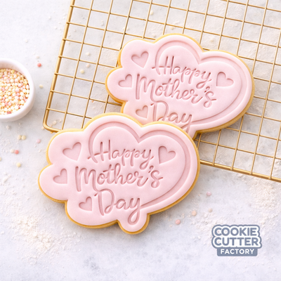 Happy Mother's Day Heart Swirl Mother's Day Cookie Cutter and Embosser Set