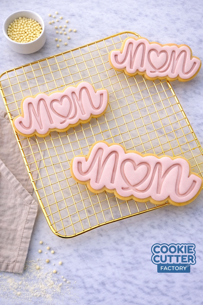 MUM Heart Calligraphy Cookie Cutter and Embosser Set – Mother's Day Collection