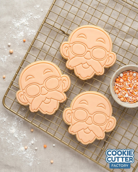 Master Roshi Style Anime Face Cookie Cutter and Embosser Set – Dragon Ball Z Sensei Baking Tool
