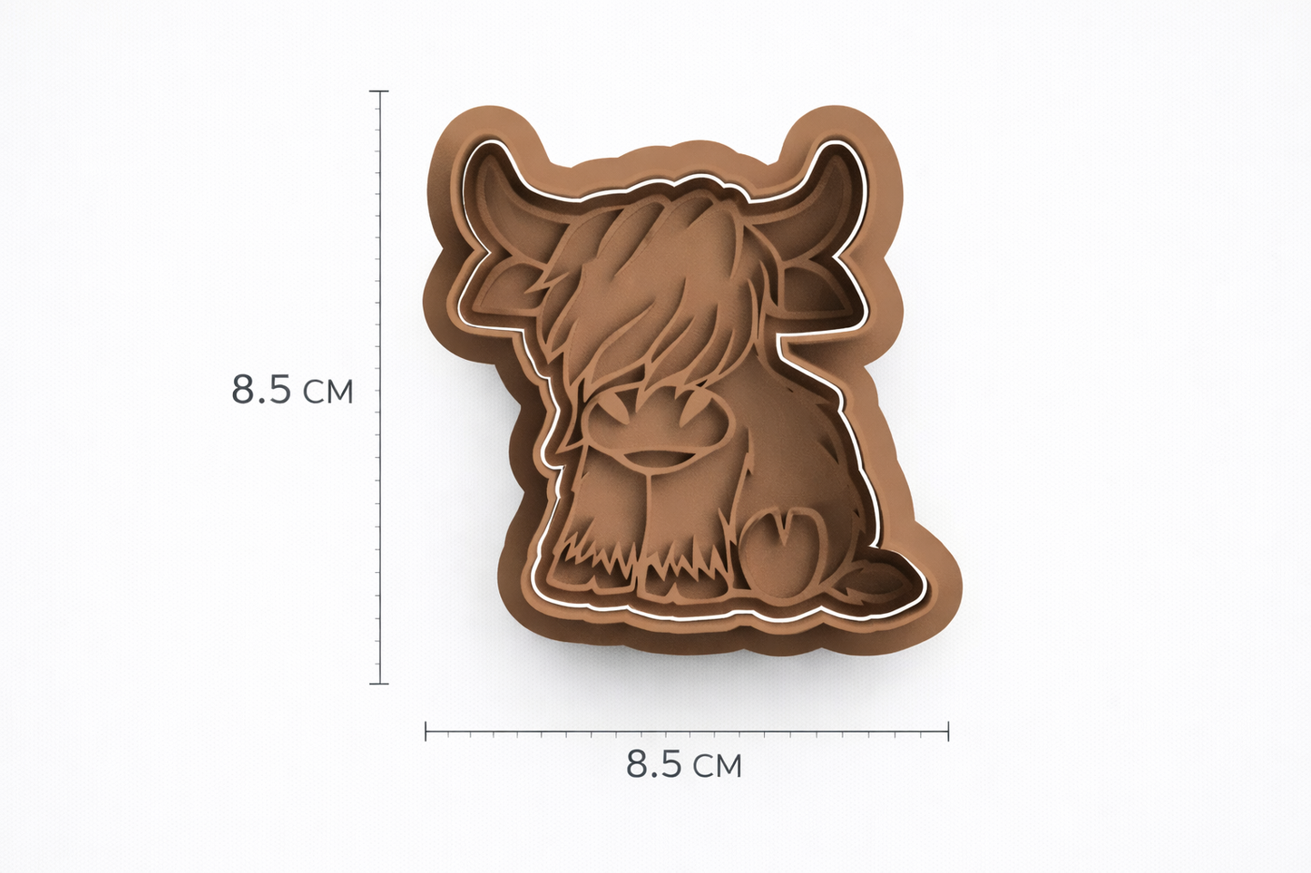 Highland Cow Cookie Cutter & Stamp