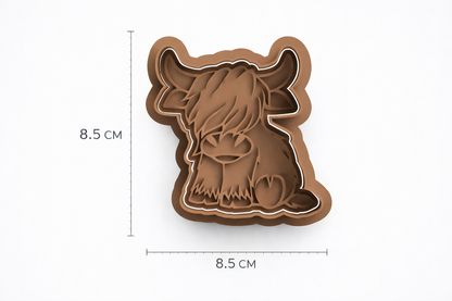 Highland Cow Cookie Cutter & Stamp