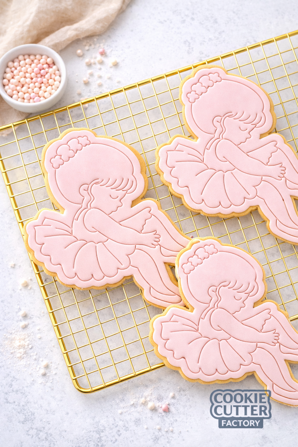 Ballerina Girl Cookie Cutter and Embosser Set – Ballet Dance Party Baking Tool