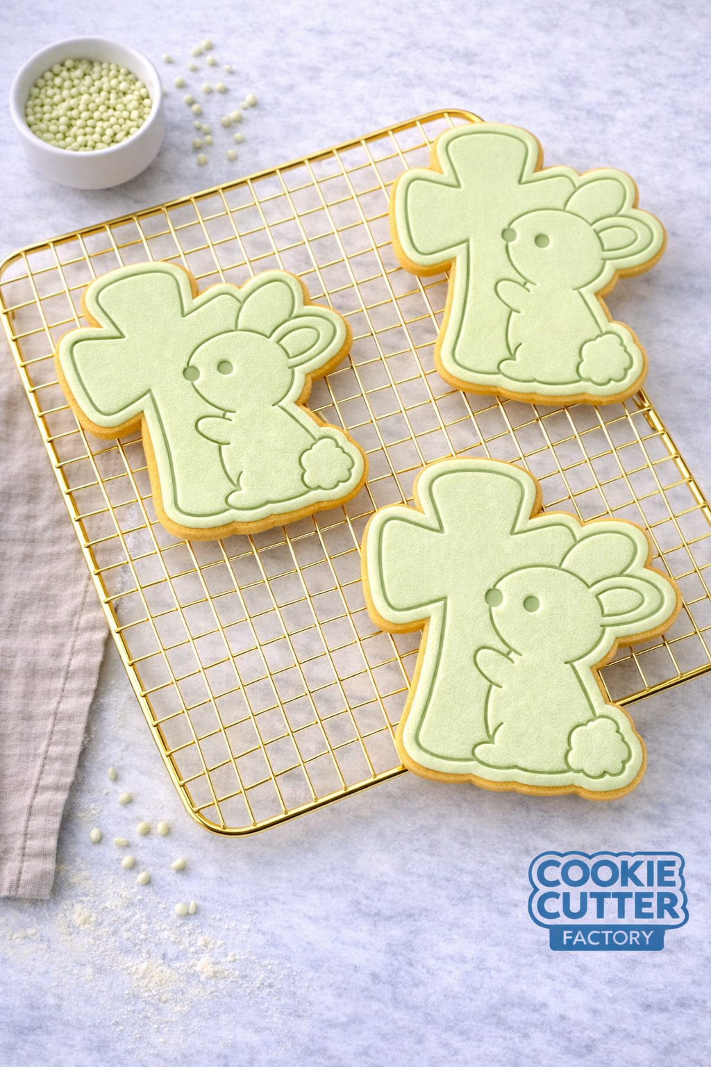 Easter Bunny and Cross Cookie Cutter and Embosser Set – Easter Collection