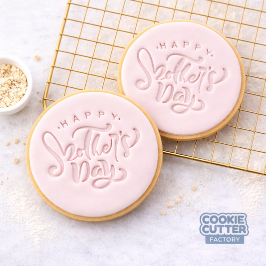 Happy Mother's Day Artistic Script Round Cutter and Embosser Set