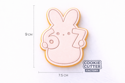 6 7 Bunny Peep TikTok Meme Cookie Cutter and Embosser Set – Funny Easter Collection