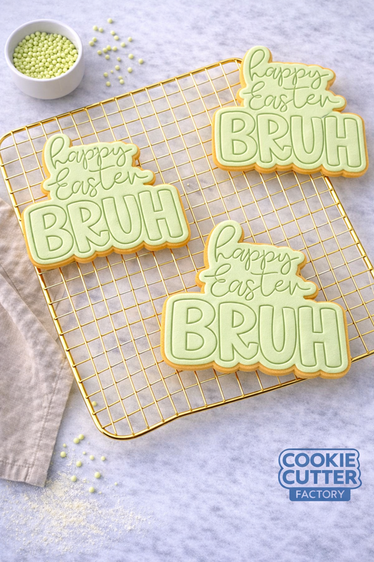 Happy Easter Bruh Cookie Cutter and Embosser Set – Funny Easter Collection