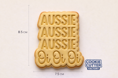 Aussie Aussie Aussie Oi Oi Oi Plaque Cookie Cutter and Embosser Stamp | Australia Day, Sports Chant