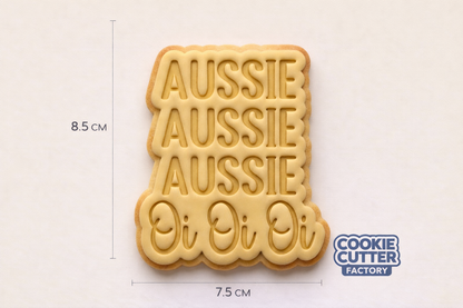 Aussie Aussie Aussie Oi Oi Oi Plaque Cookie Cutter and Embosser Stamp | Australia Day, Sports Chant