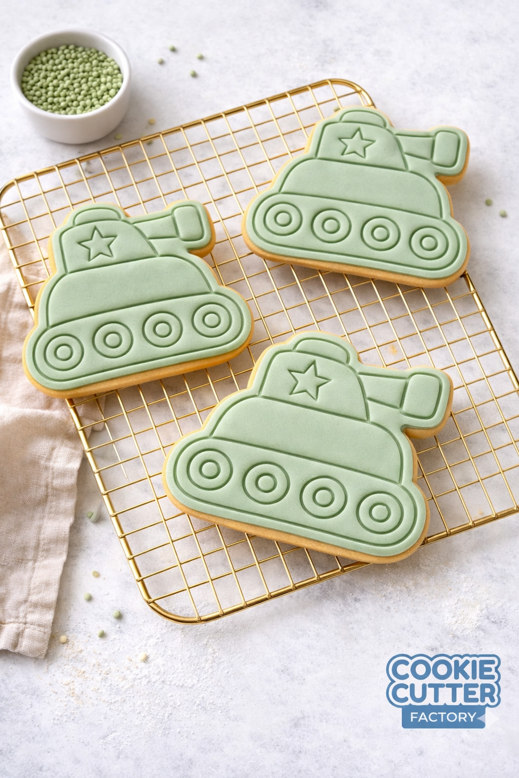 Military Tank Cookie Cutter and Embosser Set – Army Series