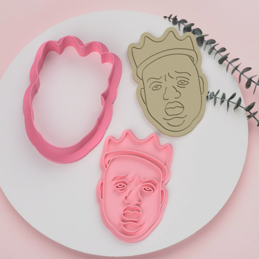 Biggie Crown Cookie Cutter and Stamp Embosser - Iconic Rapper Design for Hip Hop Fans