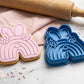 Floral Easter Bunny Rainbow Cookie Cutter and Embosser Set – Easter Collection