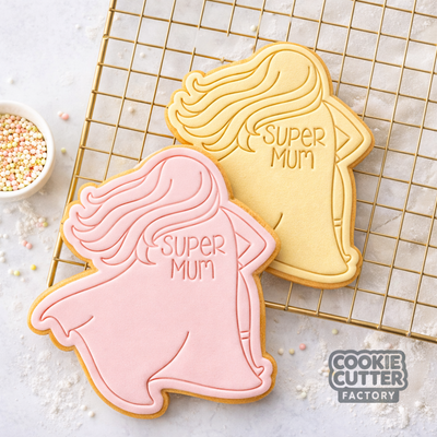 Super Mum Superhero Mother's Day Cookie Cutter and Embosser Set