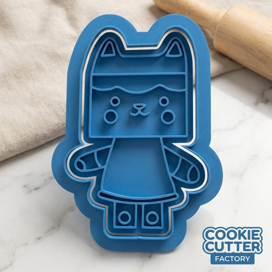 Cat Character Cookie Cutter & Embosser Stamps Set - Animated Adventure Theme  kids tv movie